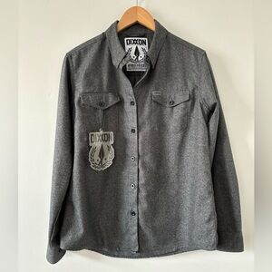Dixxon Women’s Obsidian Charcoal grey Flannel Shirt Large NWT
